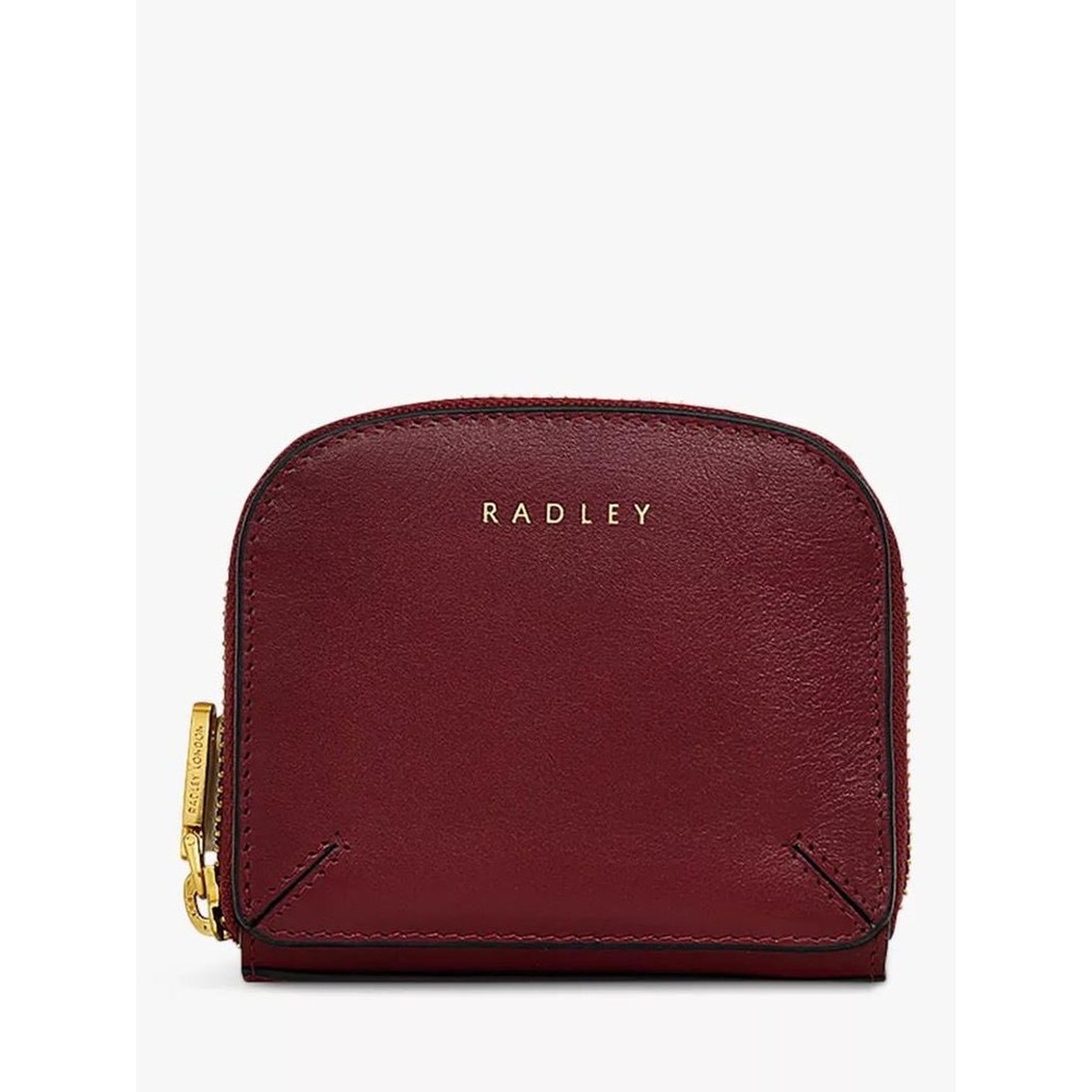 Radley London Small Leather Zip Around Wallet Burgundy Red Card Holder New